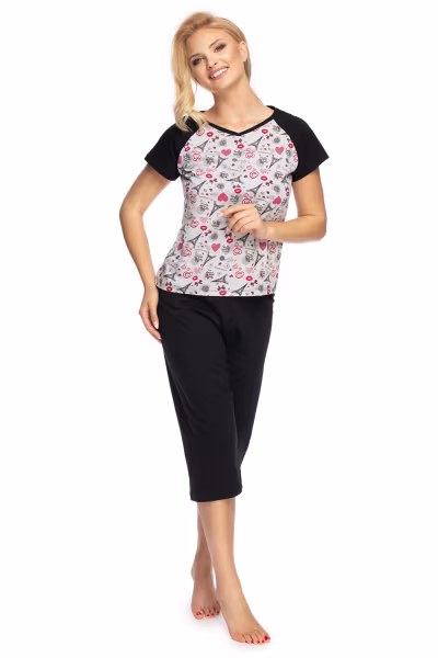 Piżama Damska Model Consuela Grey/Black - Irall — zdjęcie 1