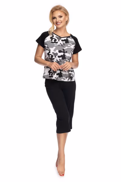 Piżama Damska Model Benita Grafit/Black - Irall — zdjęcie 1