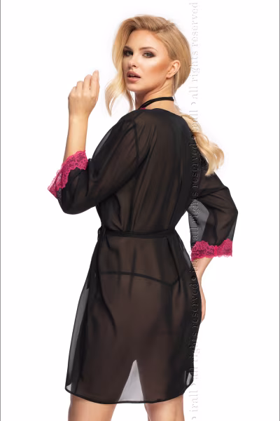 Szlafrok Damski Model Flavia Black - Irall — zdjęcie 2