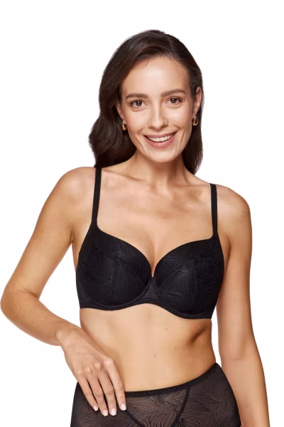 Biustonosz push up Biustonosz Usztywniany Model Cate B4 Black - Gorteks — zdjęcie 1