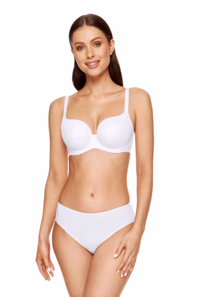 Biustonosz push up Biustonosz Usztywniany Model Anna White - Gorteks — zdjęcie 1