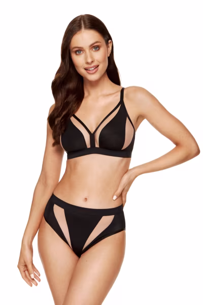 Biustonosz Soft Model Merida B2 Black/Beige - Gorteks — zdjęcie 1