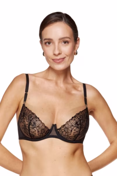 Biustonosz Soft Model Fleur B2 Black - Gorteks — zdjęcie 1