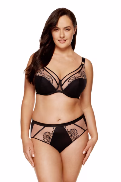 Biustonosz Soft Biustonosz Semi-Soft Model Kala B3 Black/Beige - Gorteks — zdjęcie 1