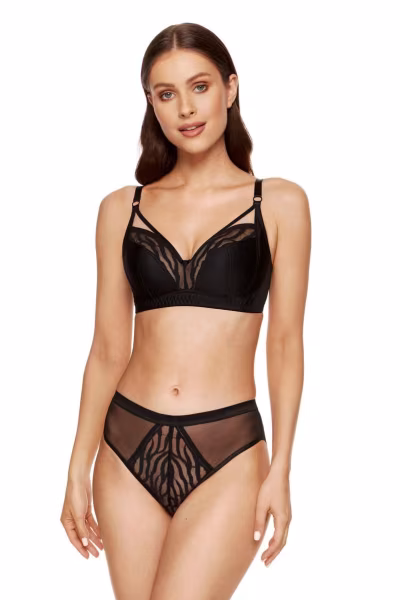 Biustonosz Soft Model Serena B2 Black/Beige - Gorteks — zdjęcie 1
