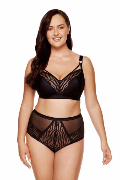 Biustonosz Soft Model Serena B2 Black/Beige - Gorteks — zdjęcie 2