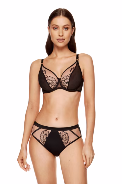 Biustonosz Soft Model Kala B2 Black/Beige - Gorteks — zdjęcie 1