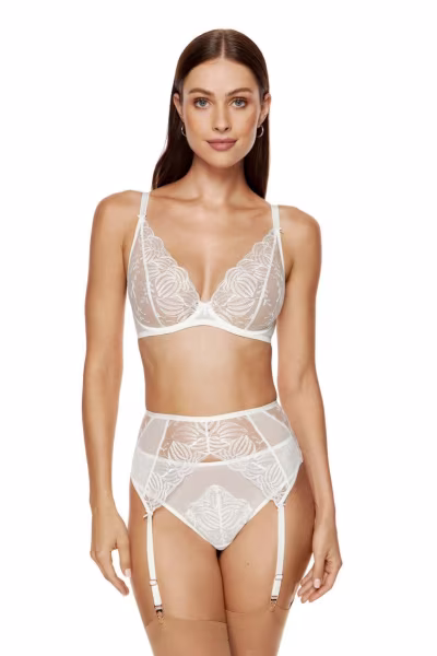Gorsety, body, pasy Pas do pończoch Model Cherie PPW Cream - Gorteks — zdjęcie 1