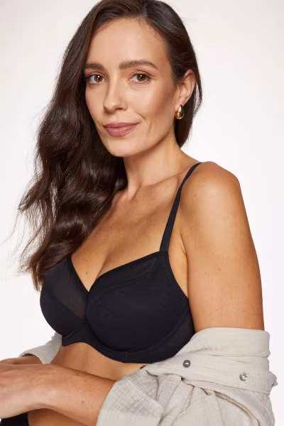 Biustonosz Soft Biustonosz Semi-Soft Model Rene B3 Black - Gorteks — zdjęcie 1