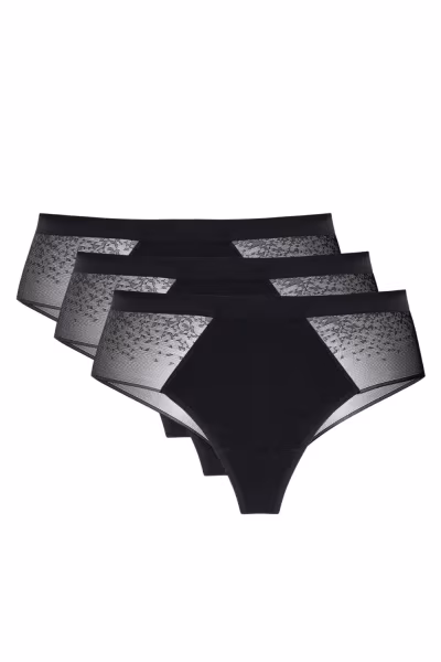 Komplet Stringi Model Hela 3pack S Black - Gorteks — zdjęcie 1