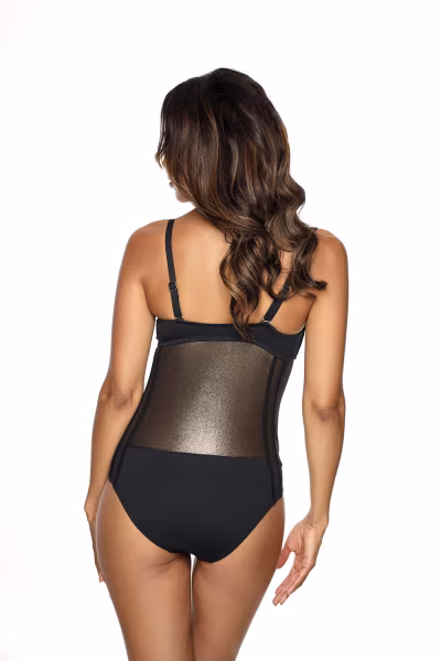 Jednoczęściowy strój kąpielowy Kostium kąpielowy Model V-550/GO kolor 001 Black - Etna — zdjęcie 2