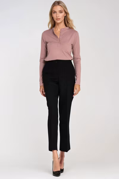 Spodnie Eleganckie spodnie 7/8 SD117 Black - Nife — zdjęcie 1
