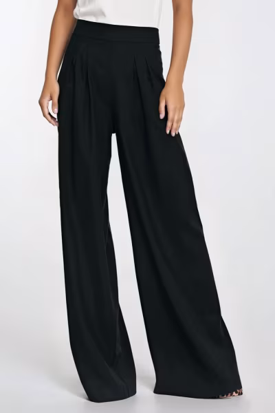 Spodnie palazzo z rayonu SD114 Black - Nife — zdjęcie 1