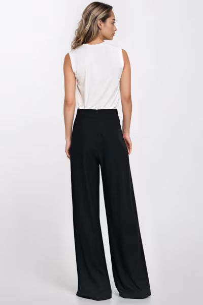Spodnie palazzo z rayonu SD114 Black - Nife — zdjęcie 3