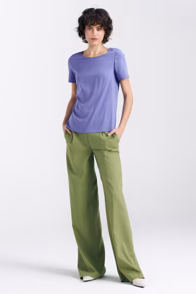 Bluzka basic z krótkim rękawem B160 Violet - Nife — zdjęcie 2