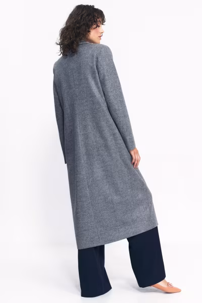 Szary płaszcz oversize PL20 Grey - Nife — zdjęcie 3