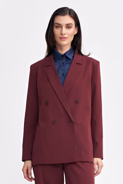 Marynarka oversize, dwurzędowa Z69 Bordo - Nife — zdjęcie 1
