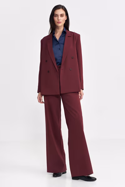 Marynarka oversize, dwurzędowa Z69 Bordo - Nife — zdjęcie 2