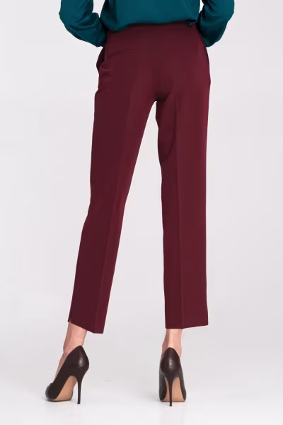 Spodnie Eleganckie spodnie 7/8 SD117 Bordo - Nife — zdjęcie 3