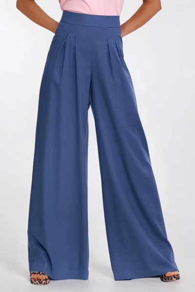 Spodnie palazzo z rayonu SD114 Cobalt - Nife — zdjęcie 1