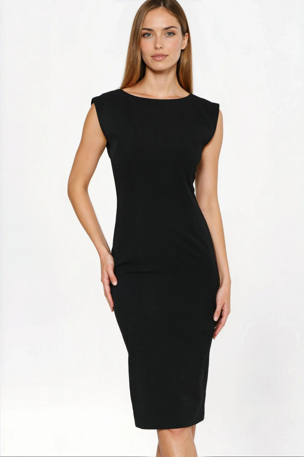 Sukienka Czarna sukienka o ołówkowym fasonie S279 Black - Nife