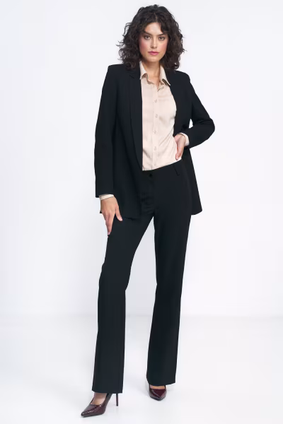 Spodnie Czarne spodnie typu bootcut SD100 Black - Nife — zdjęcie 2