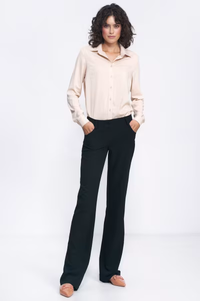 Spodnie Czarne spodnie typu bootcut SD100 Black - Nife — zdjęcie 3