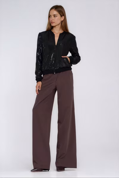 Cekinowa rozpinana bluza BL14 Black - Nife — zdjęcie 2