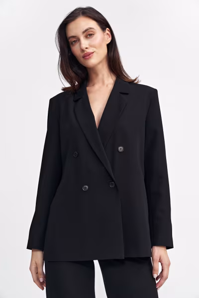 Marynarka oversize dwurzędowa Z69 Black - Nife — zdjęcie 1