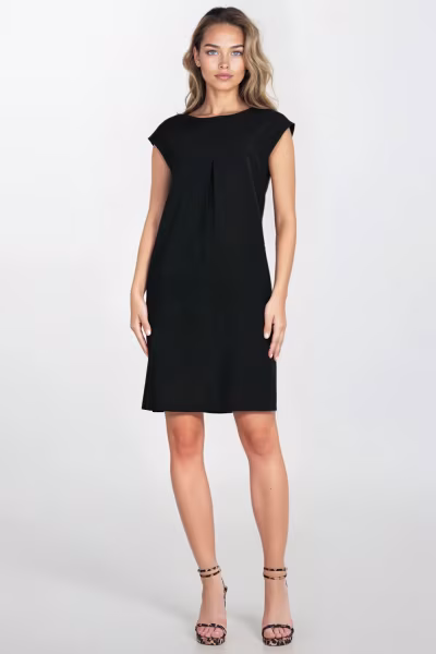 Sukienka Luźna sukienka z rayonu S271 Black - Nife — zdjęcie 2