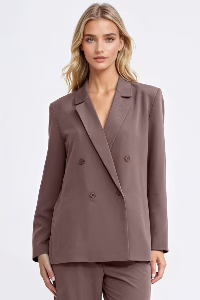 Marynarka oversize dwurzędowa Z88 Mocca - Nife — zdjęcie 1