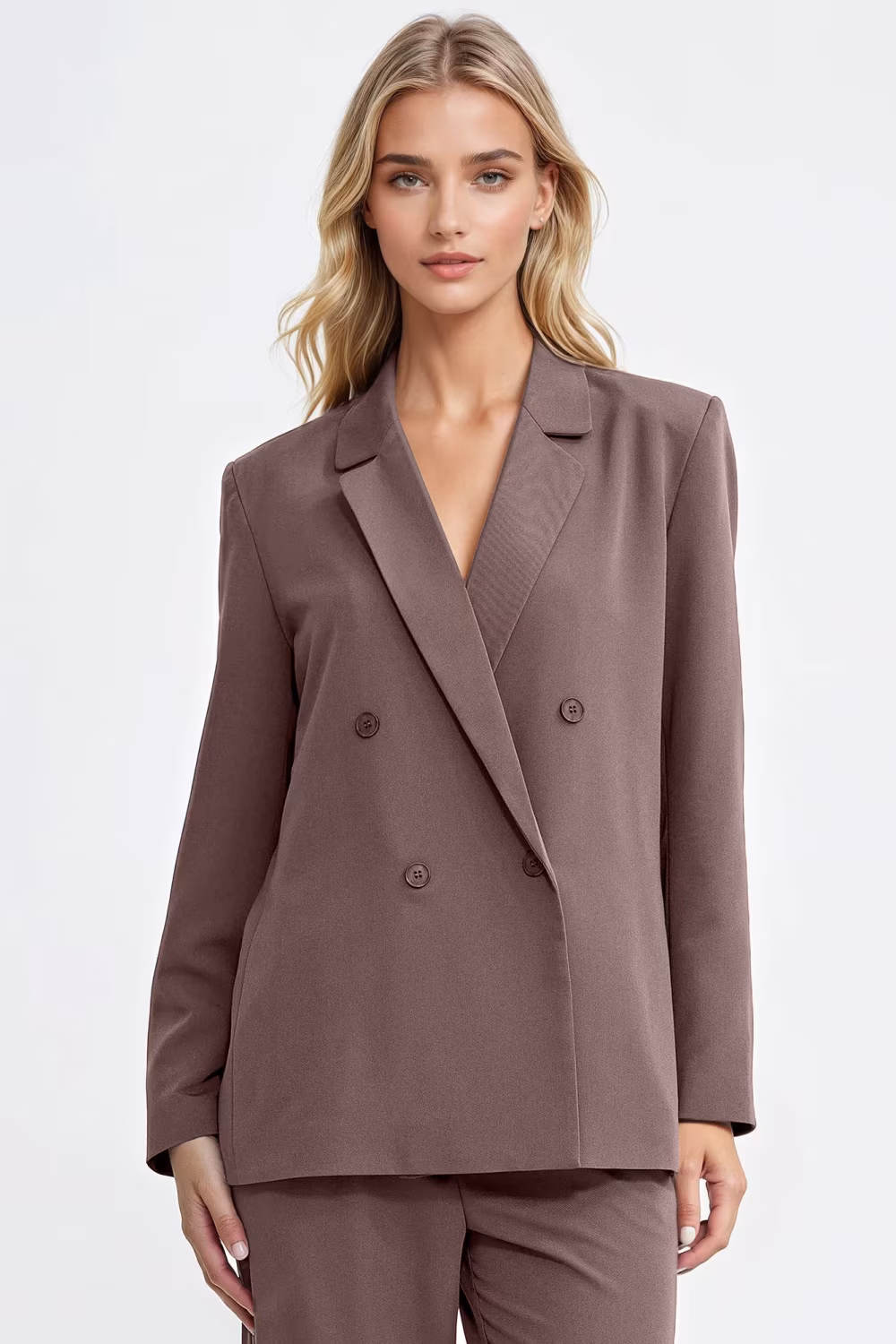 Marynarka oversize dwurzędowa Z88 Mocca - Nife
