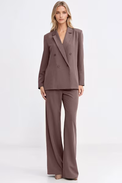 Marynarka oversize dwurzędowa Z88 Mocca - Nife — zdjęcie 2