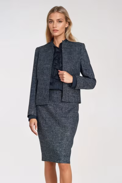 Żakiet typu chanel Z85 Navy - Nife — zdjęcie 2