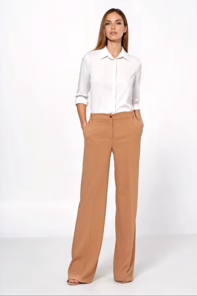 Spodnie Karmelowe spodnie loose cut SD131 Carmel - Nife — zdjęcie 1