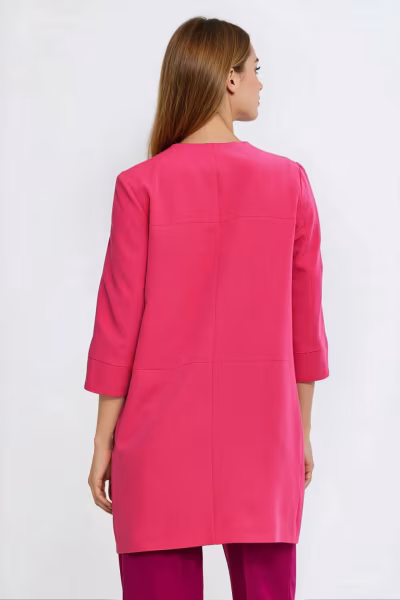 Dłuższa marynarka z przeszyciami z rękawem 3/4 Z92 Pink - Nife — zdjęcie 3