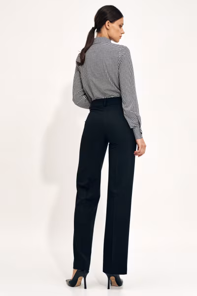 Spodnie Czarne spodnie typu wide leg SD108 Black - Nife — zdjęcie 3