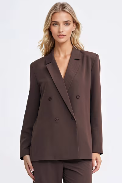 Marynarka oversize dwurzędowa Z88 Brown - Nife — zdjęcie 1