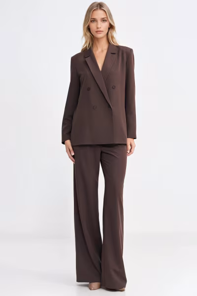 Marynarka oversize dwurzędowa Z88 Brown - Nife — zdjęcie 2