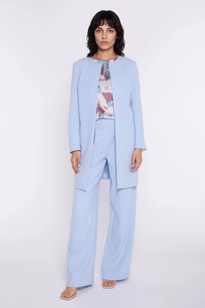 Prosty długi żakiet Z99 Błękit - Nife — zdjęcie 2