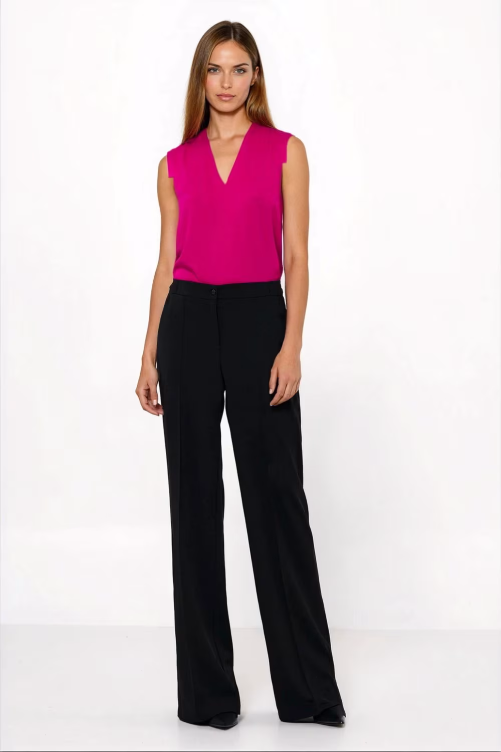 Spodnie Czarne spodnie loose cut SD131 Black - Nife