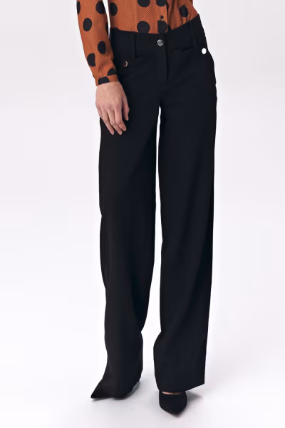 Czarne spodnie palazzo SD38 Black - Nife — zdjęcie 1