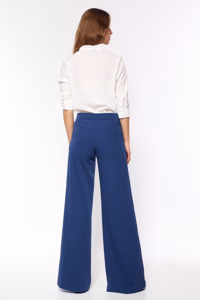 Spodnie Kobaltowe spodnie palazzo SD95 Cobalt - Nife — zdjęcie 3