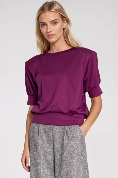 Bluza z krótkim rękawem BL12 Purpura - Nife — zdjęcie 1
