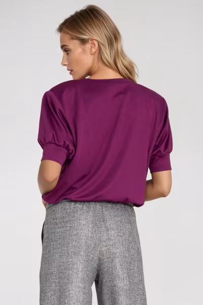 Bluza z krótkim rękawem BL12 Purpura - Nife — zdjęcie 3