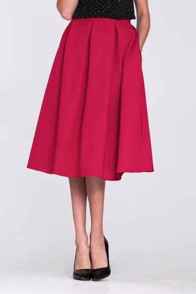 Spódnica Rozkloszowana spódnica midi SP87 Red - Nife — zdjęcie 1