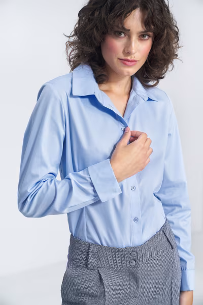 Elegancka błękitna koszula K71 Błękit - Nife — zdjęcie 1