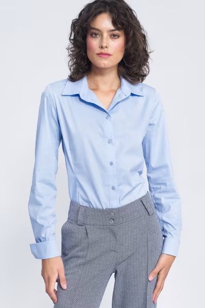 Elegancka błękitna koszula K71 Błękit - Nife — zdjęcie 2