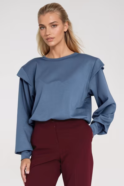 Bluza z wysokimi ściągaczami BL10 Cobalt - Nife — zdjęcie 1