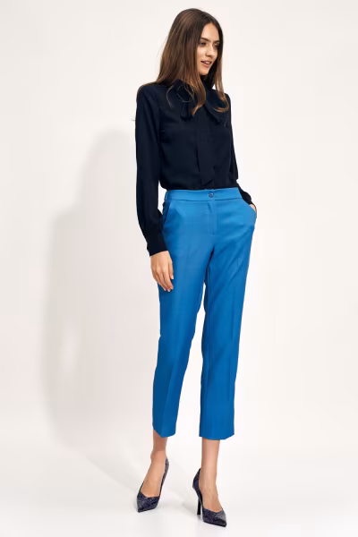 Spodnie Niebieskie spodnie chino SD70 Blue - Nife — zdjęcie 2